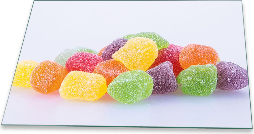 Herdabdeckplatte Glaskeramik Spritzschutz Glas Universal Deko 80x52 Süßigkeiten Bunt