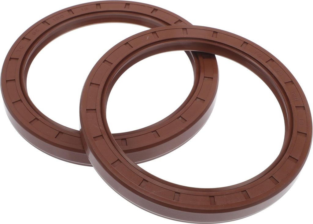 Universelle Öldichtung TC Doppellippe W Stahlfeder Dichtungsring Rotierende Wellendichtung 95x120x13mm Hochdruck FKM Gummi Braun 2 Stück