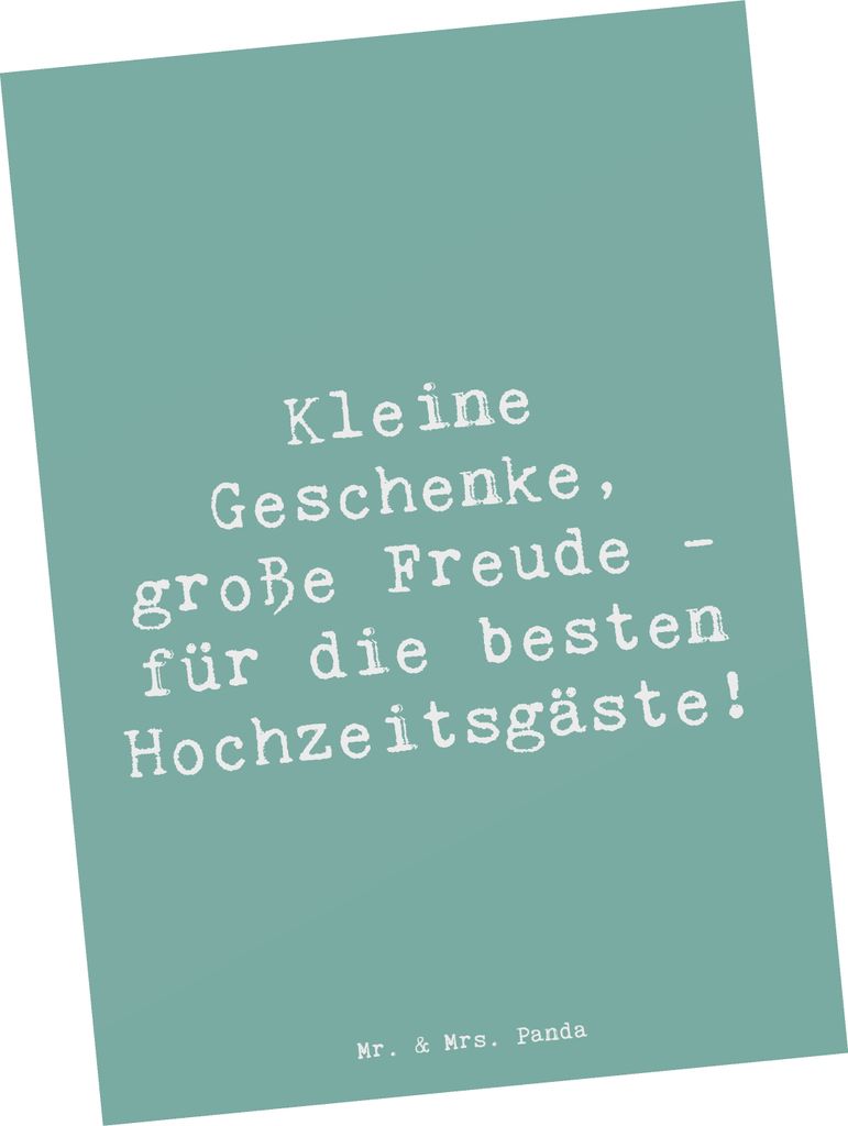 Mr. & Mrs. Panda Postkarte Spruch Gastgeschenke Freude - Meeresbrise - Geschenk, thematische Hochzeitsgeschenke, Grußkarte, Heirat, Geschenke, Hei...