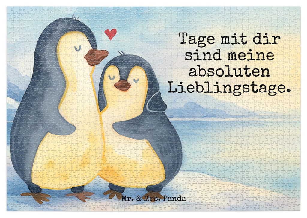 Mr. & Mrs. Panda Puzzle Pinguin umarmen Design 1500 Teile - Weiß - Geschenk, 2000, Liebesbeweis, 1000, Puzzlespiel, 500, Verlobung, Hochzeitsgesch...