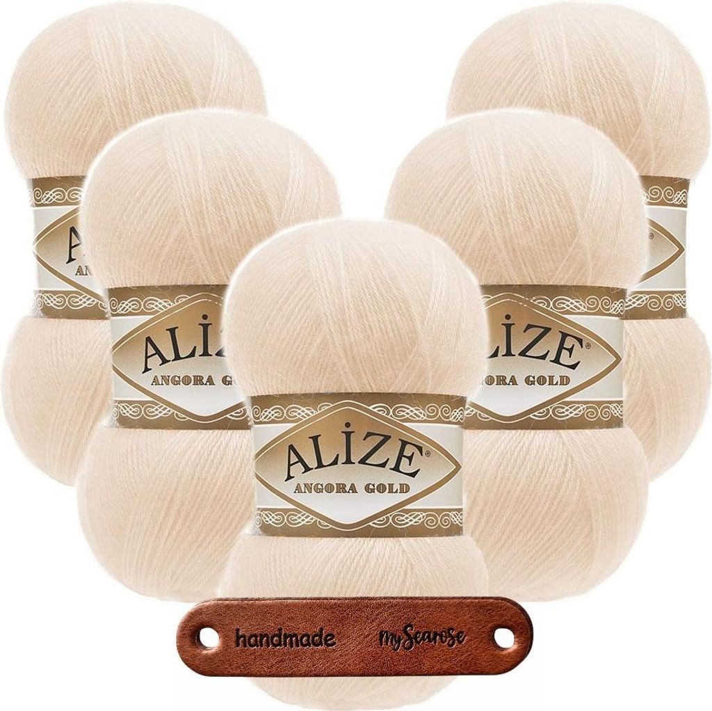 5 x ALIZE Angora Gold 681 Light Salmon mit Label