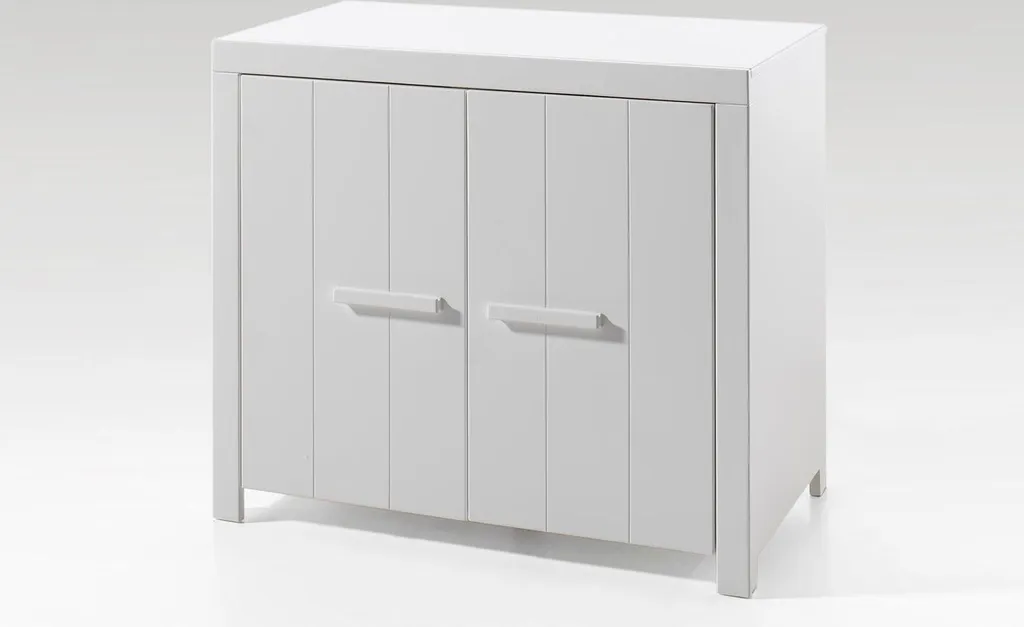 Commode Blanche Erik 2 Portes - Finition Mate et Rangement Modulable - 6