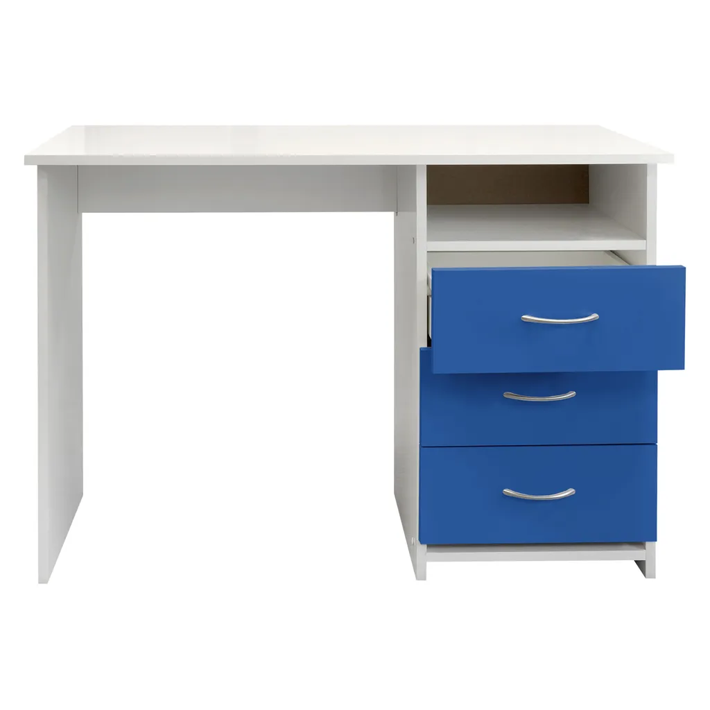 Bureau bicolore Idea 44 bleu et blanc avec plateau haute résistance