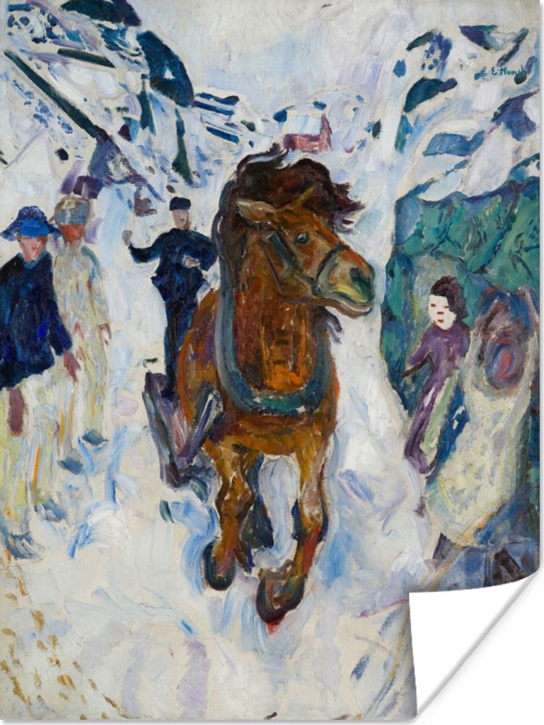 MuchoWow Poster Galoppierendes Pferd - Edvard Munch 120x160 cm - Wandbilder