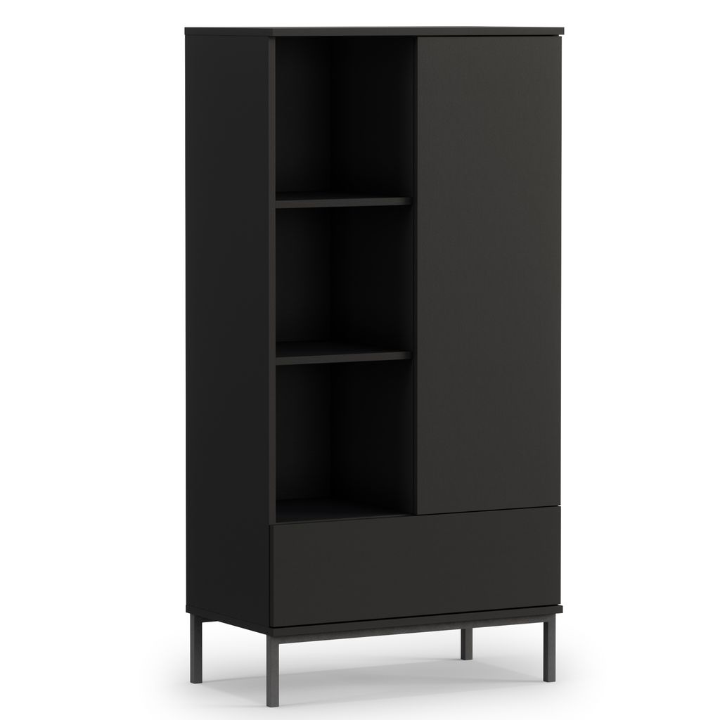 AX LIVING Bücherregal Modern Queba QT03 – 70cm Breite Design Schwarz