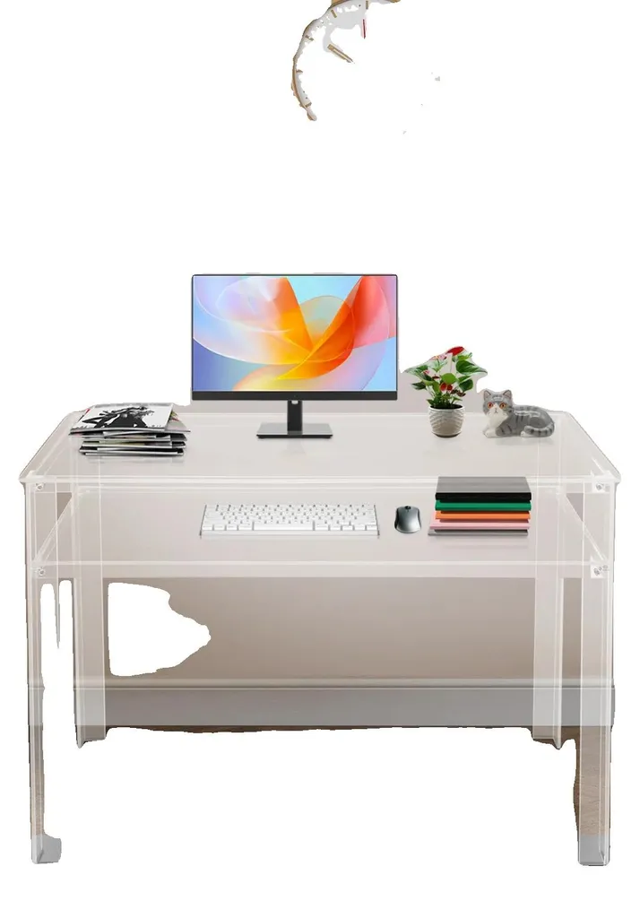 Aménager un bureau de télétravail lumineux 100x50 cm en acrylique clair