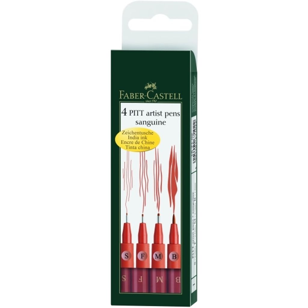 FABER-CASTELL Tuschestift PITT artist pen S, F, M, B rötel Produktbild 