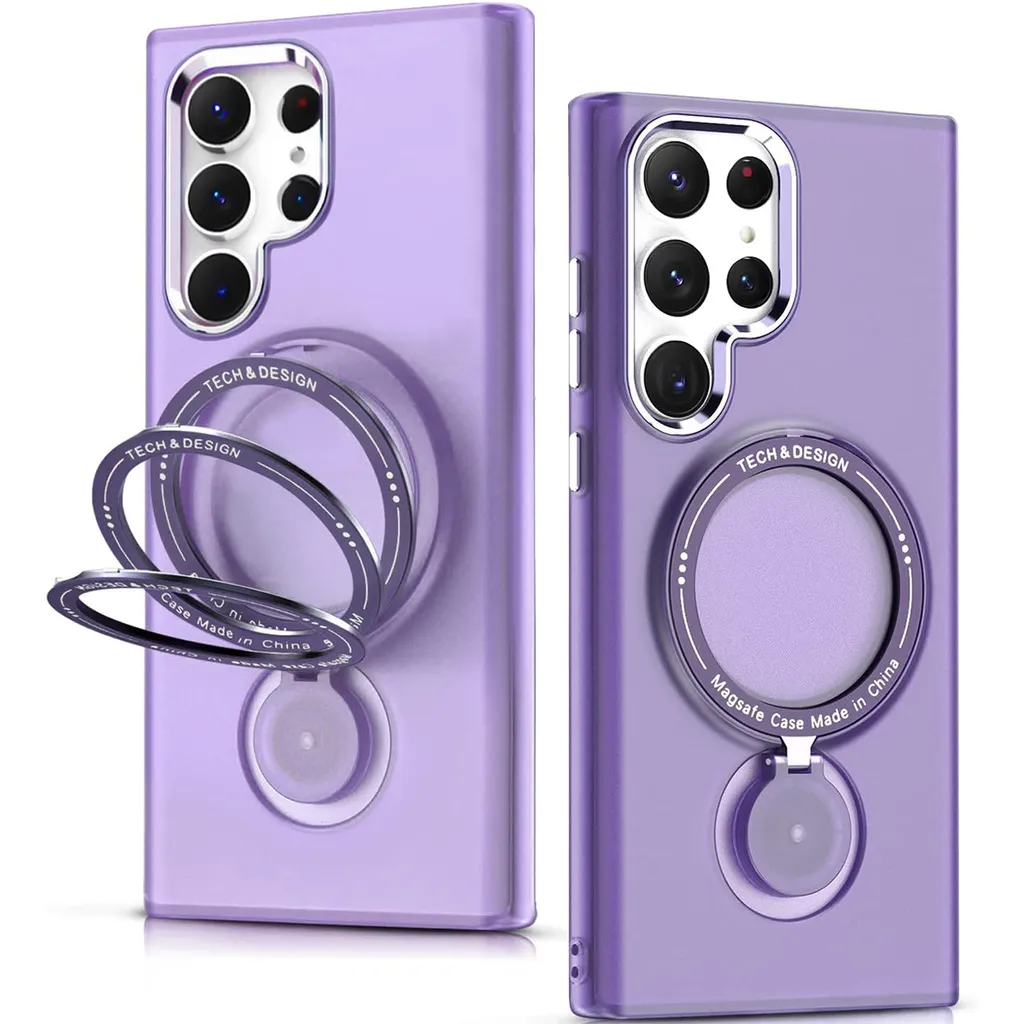 Elegante Cover Viola per Samsung S23 Ultra - MagSafe & Stand - 1