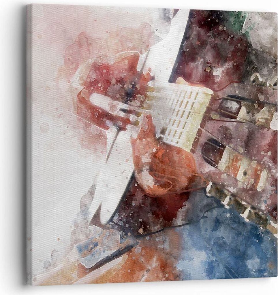 Bild auf Leinwand - Leinwandbild - Gitarre Musik - 30x30cm - Wand Bild - Wanddeko - Wandbilder - Leinwanddruck - Bilder - Kunstdruck - Wanddekorati...
