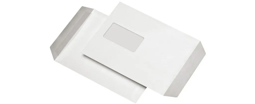 Pochettes autocollantes C5 MAILmedia avec fenêtre, papier blanc 90g