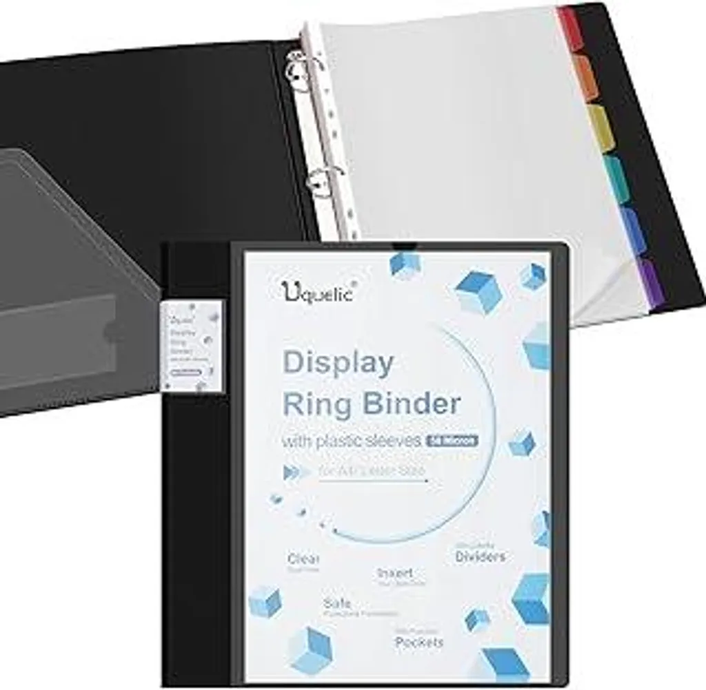 Uquelic Organizer Documenti A4 | 80 Tasche 50 Micron e Divisori PP