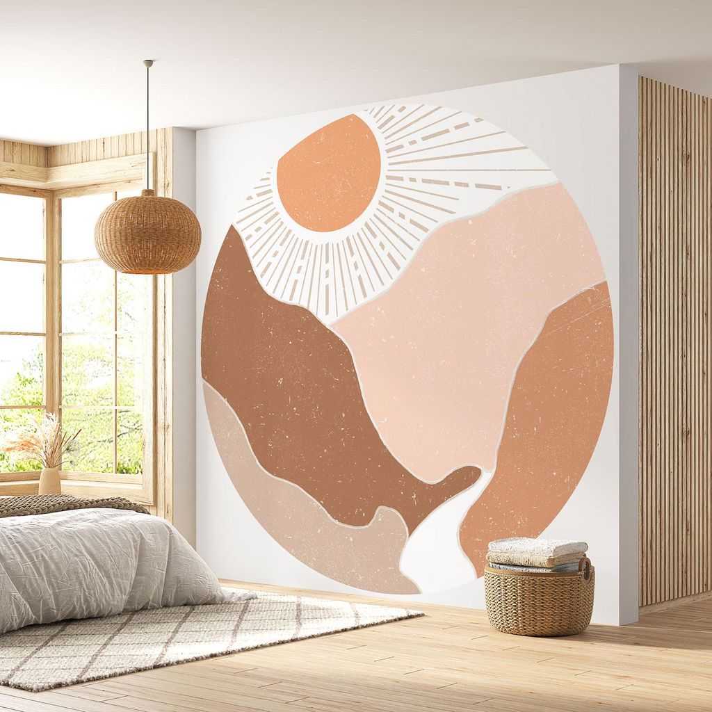 Runde/kreisf?rmige Tapete – Lumaléa – Boho – Standardpapier 170 g, abwaschbar – Durchmesser 90 cm