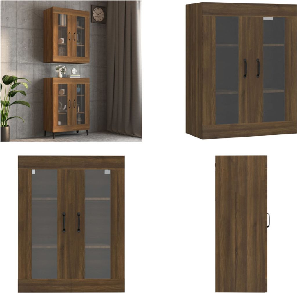vidaXL Hängeschrank Braun Eichen Optik 69,5x34x90 cm - Hängeschrank - Hängeschränke - Wandschrank - Wandschränke