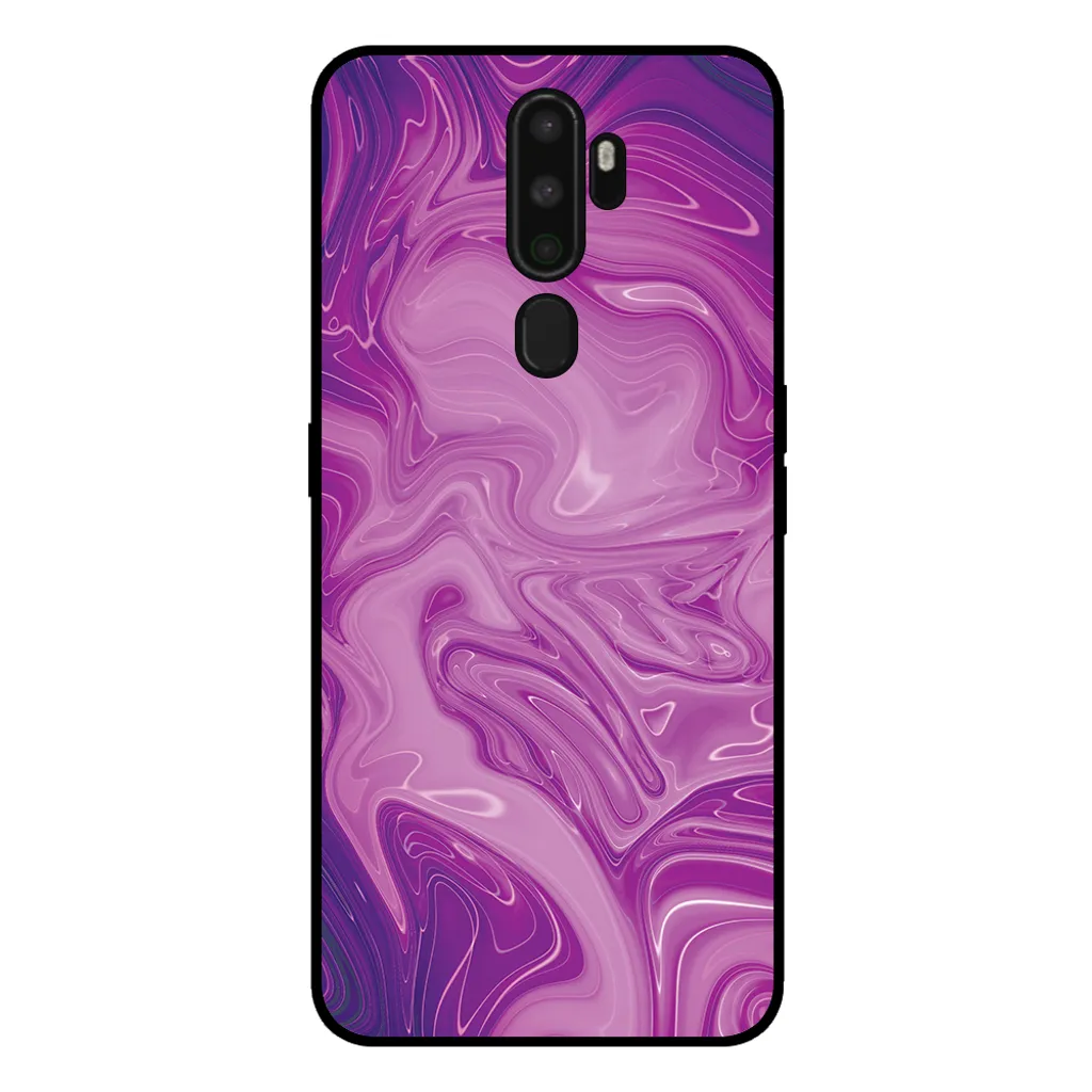Smartphonica Custodia per telefono per OPPO A5 2020 con stampa in marmo - Custodia posteriore in TPU con disegno in marmo - Viola