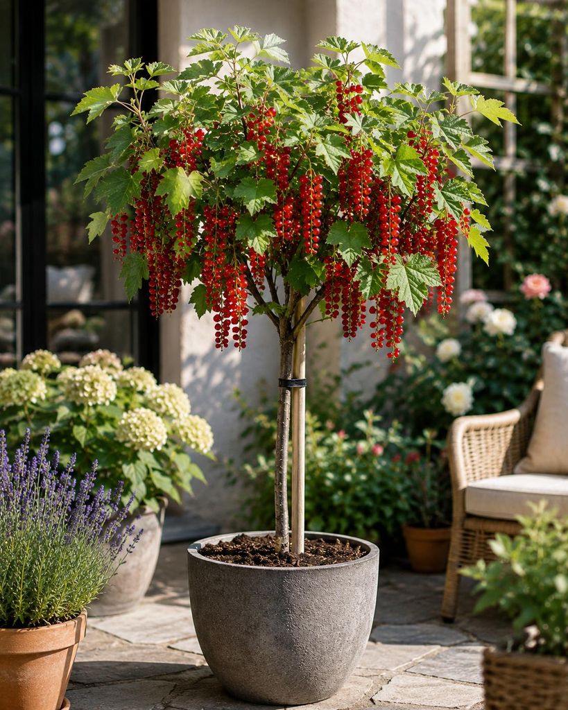 Rote Johannisbeere Ribes rubrum 'Jonkheer van Tets' 100-120 Produktbild  KI-generiertes Bild