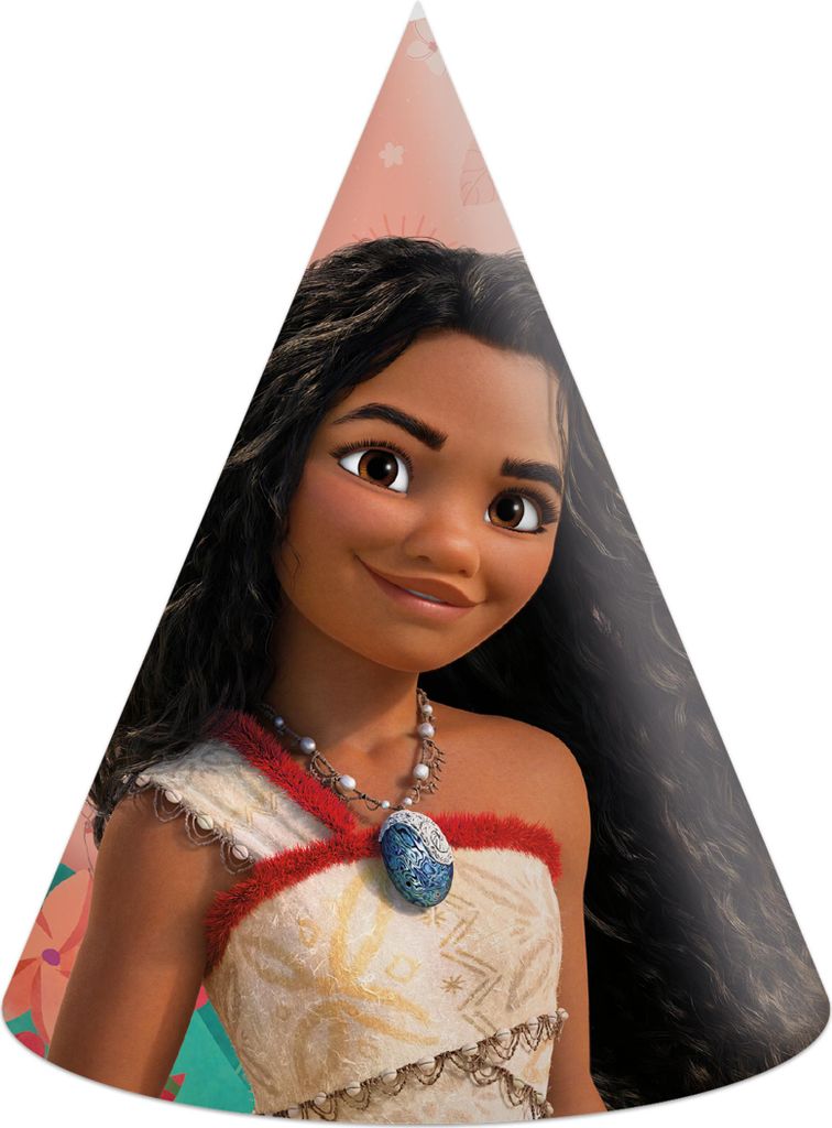 VAIANA 2 Vaiana II Disney Geburtstagsparty-Papierhüte, 6 Stück.