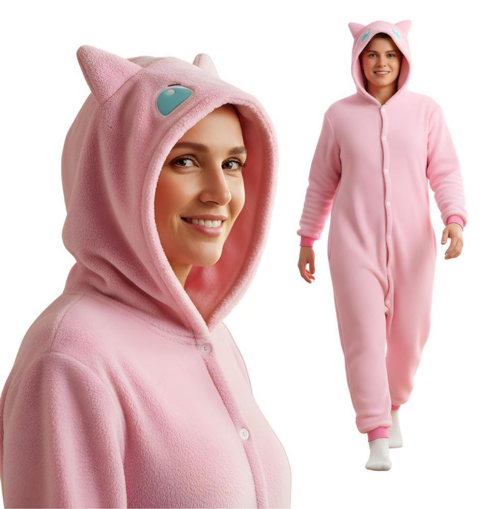 Pyjama Onesie Kigurumi Kostüm für Erwachsene Pokemon Mew XXL: 185 - 195cm
