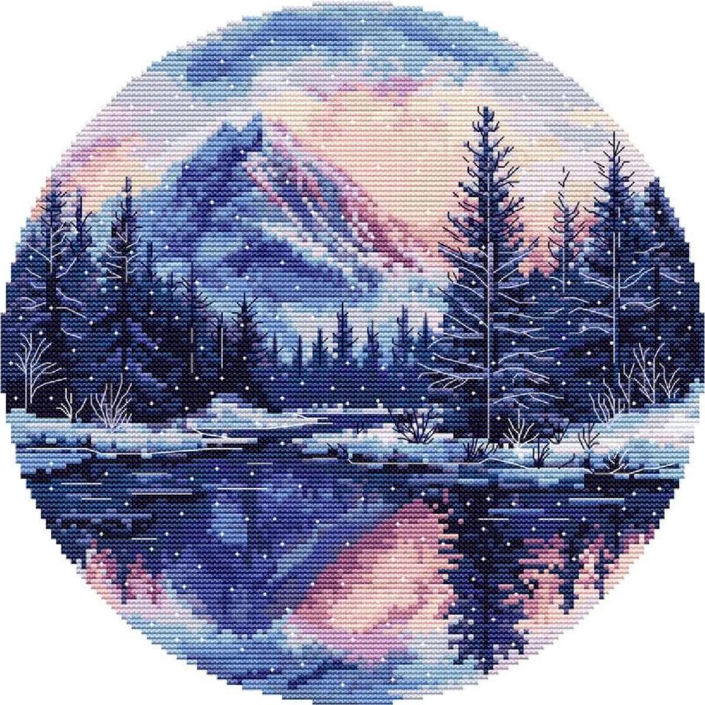 Sada pro vyšívání křížkem "Horské panorama", 36x36 cm Obrázek produktu 