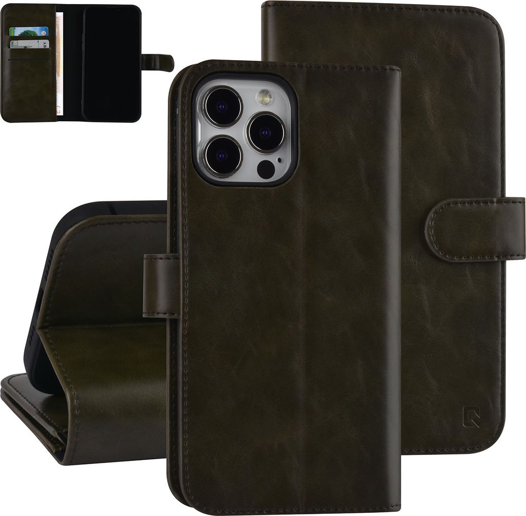 UNIQ Accessory Book type case iPhone 13 Pro Max - Card holder - Magnetic closure - Dark Green