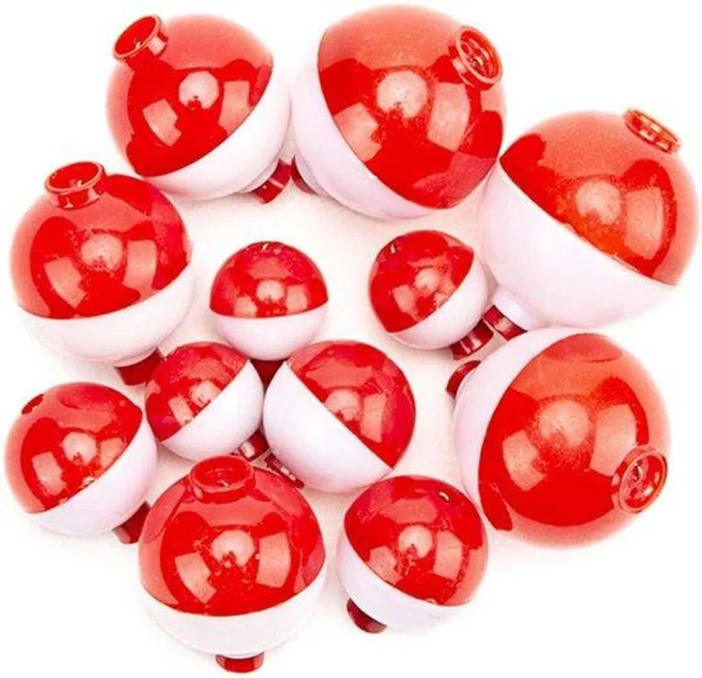 Matériel de pêche rouge et blanc haute visibilité avec mousqueton