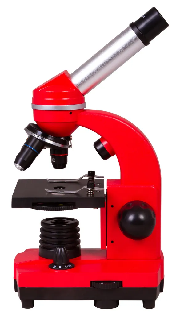 Microscope Junior 29 cm Rouge en Acier avec Coffret Complet 28 Pièces - 11