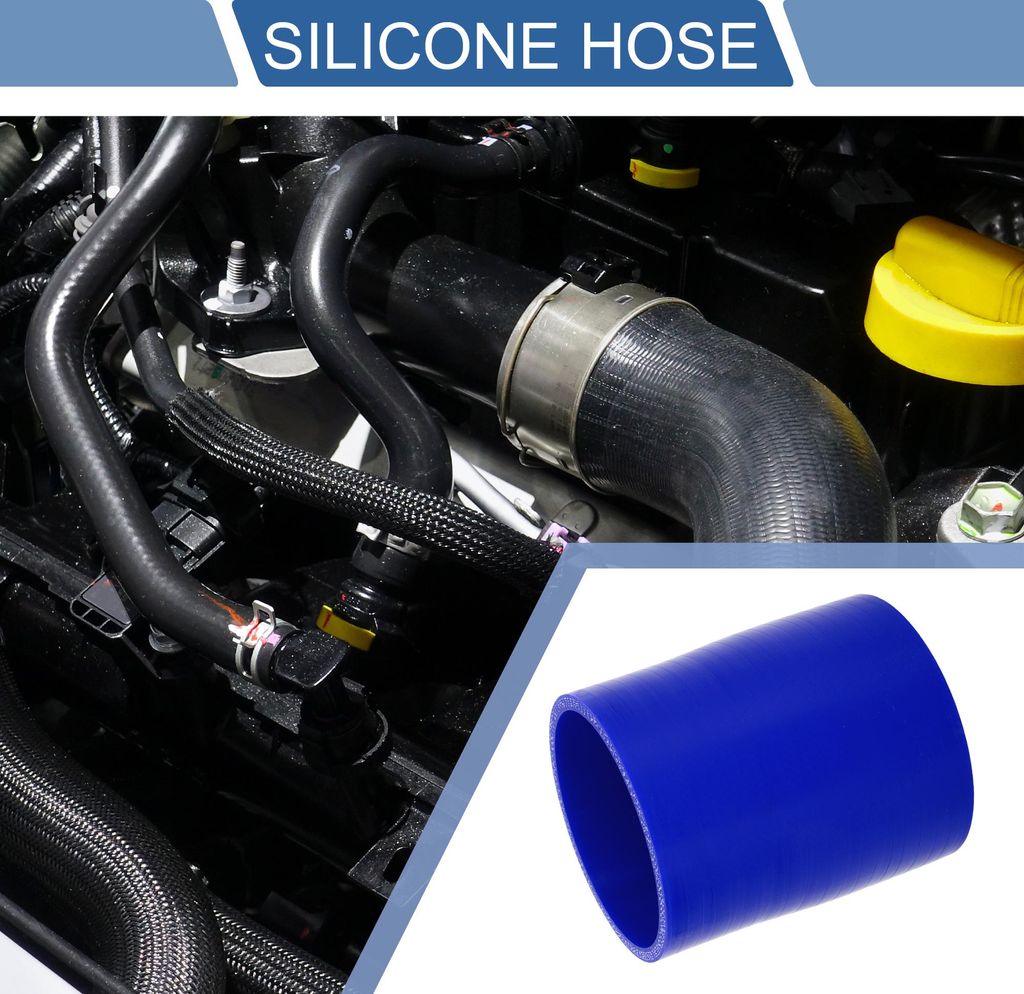 1 Stück 76mm/2,99"-80mm/3,15" ID 100mm/3,94" Länge 0 Grad Blau Autosilikonschlauch Kühlmittelschlauch Universal