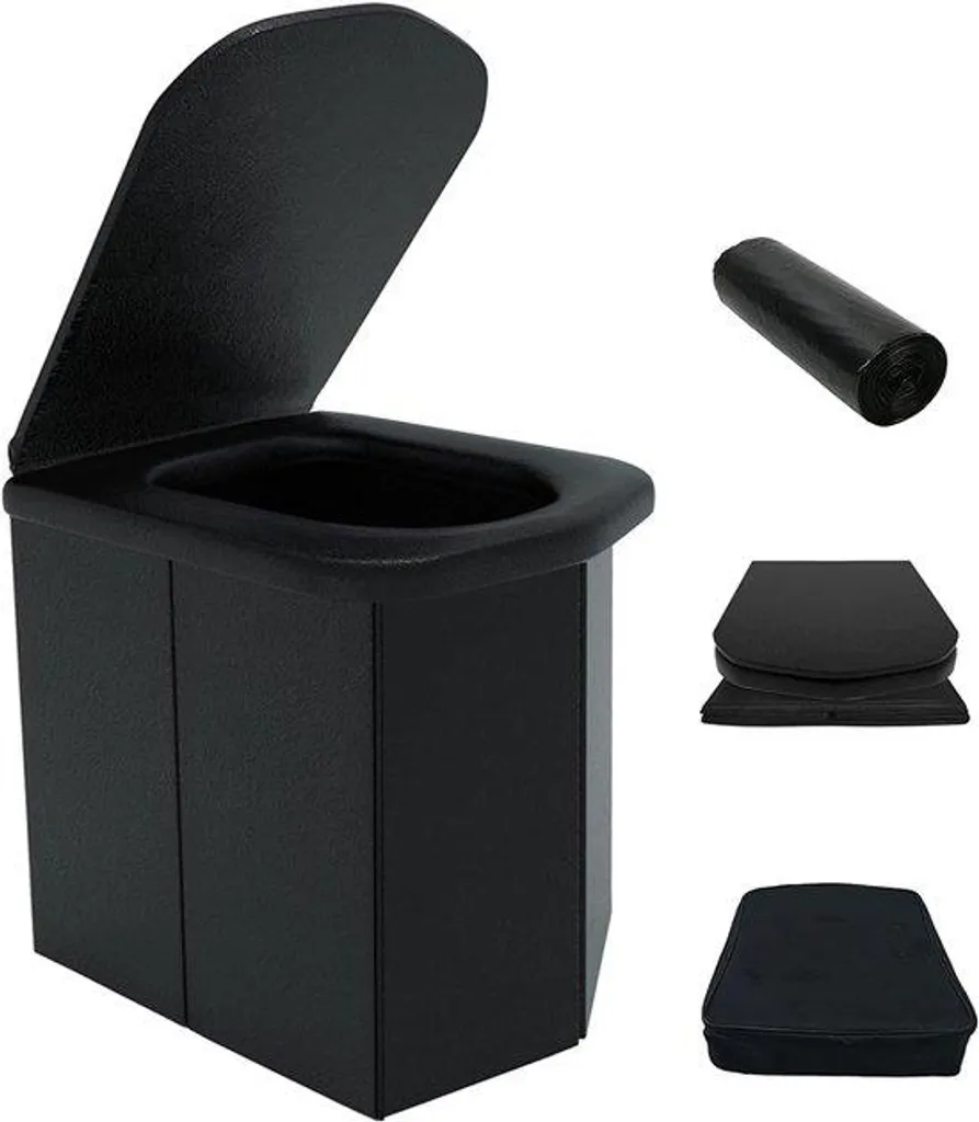Toilettes à compost pliables 2-en-1 avec siège robuste pour la randonnée