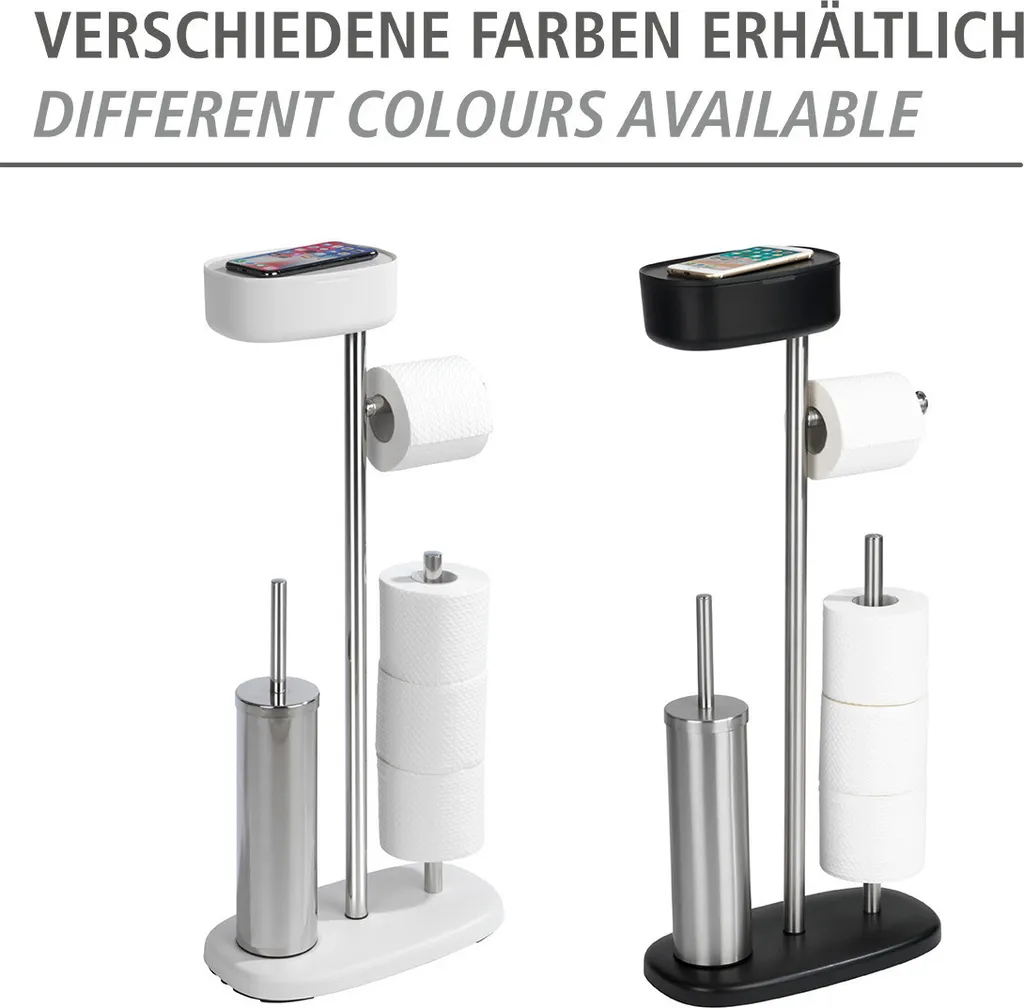 Aménagement WC sans perçage : Serviteur Porte-papier avec Tablette - 5