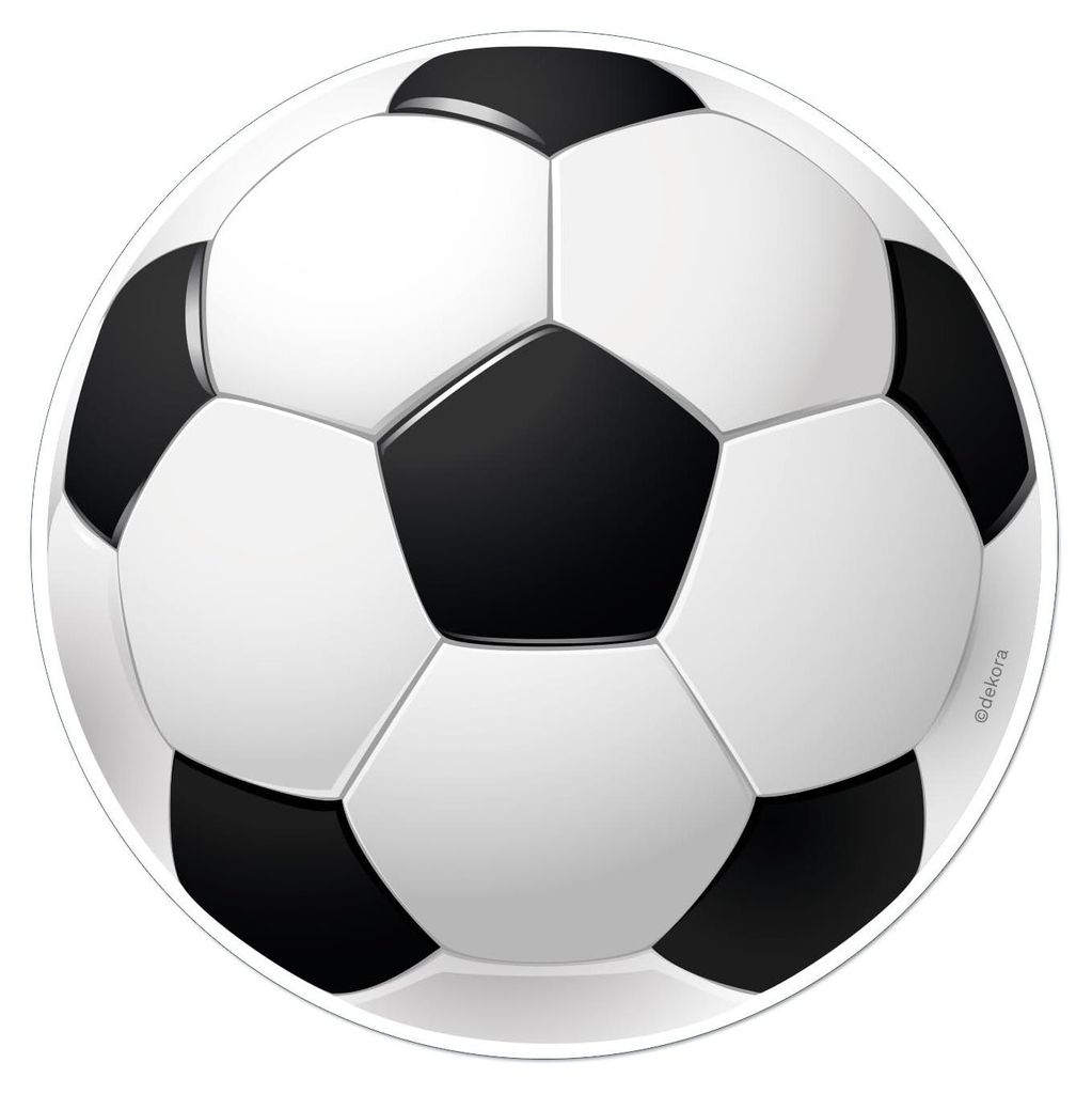 dekora - Essbare Fußball Fondantpapierscheibe Ø 15,5 cm - Produktbild 