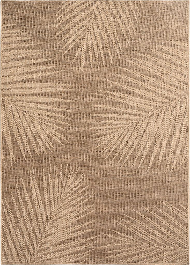 Villa Möbel Timaro Indoor Outdoor Teppich Wetterfest 3D Optik Wohnzimmer Küchen Terrasse , Farbe:Braun, Grösse:240x340 cm