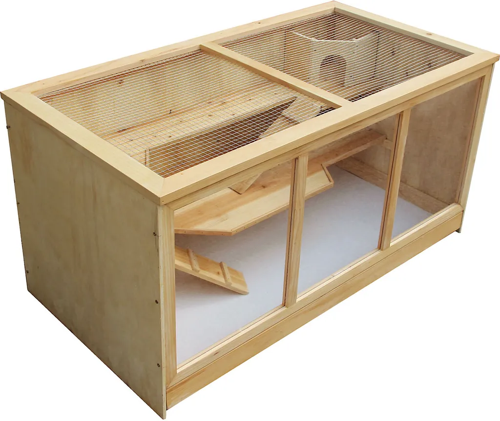 Gabbia Wiltec XXL Legno per Criceti e Topi - 3 Livelli 115cm