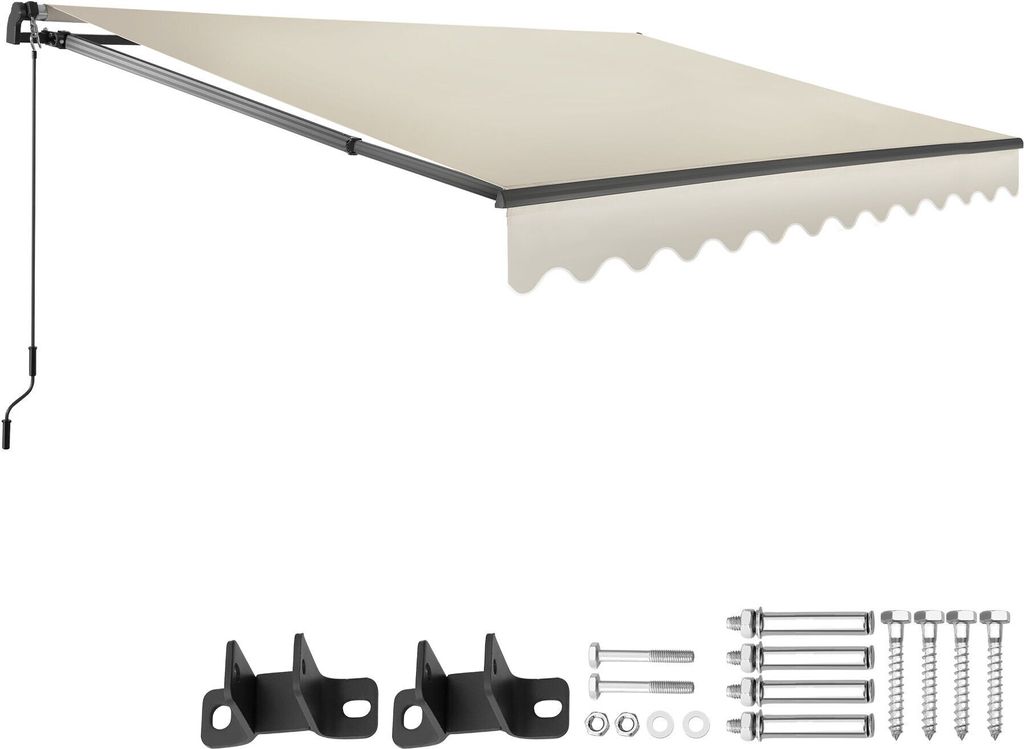 tectake Gelenkarmmarkise Ornella verschiedene Größen inkl. Wandhalterung