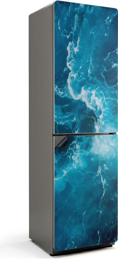 Dynamisches Meereswellenmuster – Magnetische Kühlschrank Abdeckung – Dekorfolie magnetisch Küche – Kühlschrank Magnet Deko – selbstklebe...