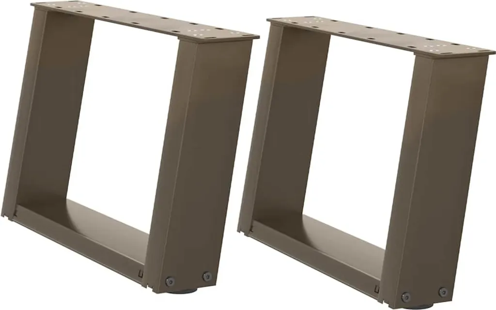 SYFAX™ Gambe per Tavolino da Caffè a Forma di U 2 pz Acciaio Naturale 50x(30-31) cm Acciaio