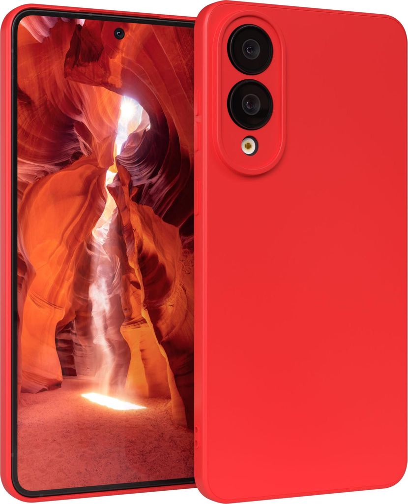EAZY CASE - TPU Hülle für Samsung Galaxy S25 Edge, TPU Case stoßfeste Handyhülle, weiches Cover mit Kameraschutz, Silikonhülle in Rot
