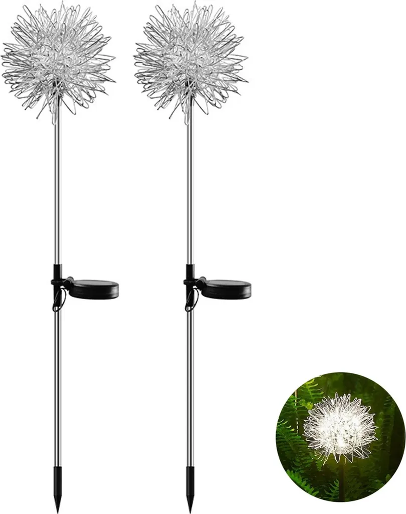 Décoration de balcon lampe solaire de jardin pissenlit blanc à piquer