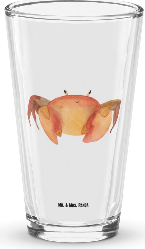 Mr. & Mrs. Panda Saftglas Sternzeichen Krebs - Transparent - Geschenk, Cocktailglas, Bierglas, Meer, Shaker Glas, Krabbe, Meerestier, Tumbler, eist...