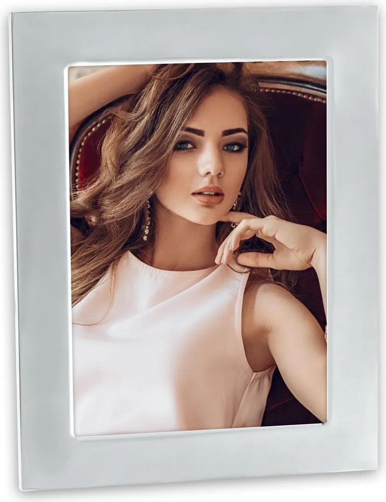 Cadre Photo Argent Brillant 20x25 cm en Métal ZEP Apollo Design Élégant