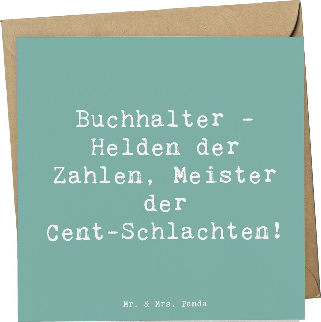 Mr. & Mrs. Panda Glückwunschkarte Spruch Buchhalter Helden - Meeresbrise - Geschenk, Zahlen, faltkarte, Grußkarte, Klappkarte, Berufspassion, Rec...