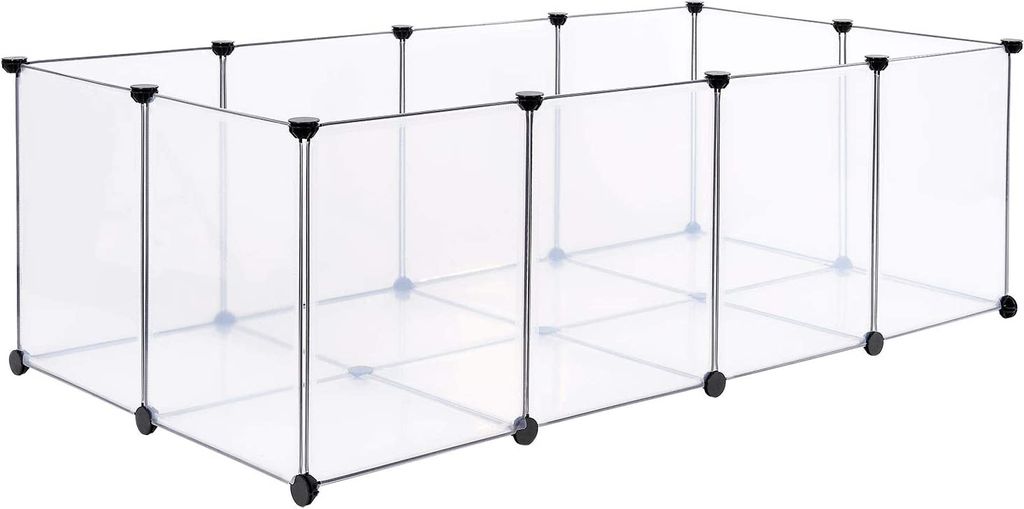 Kleintierkäfig aus Kunststoff,Kleintierauslauf Innengehege Meerschweinchen Gehege,Laufstall 143x71x47cm