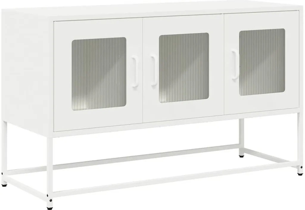 Mobiletto Porta TV Bianco 100 cm - Solido Acciaio per la tua Casa