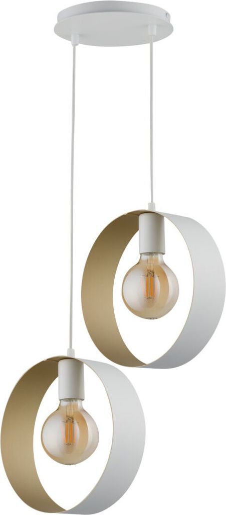 Dekorativní závěsná lampa bílo-zlatá dvojitá moderní Obrázek produktu 
