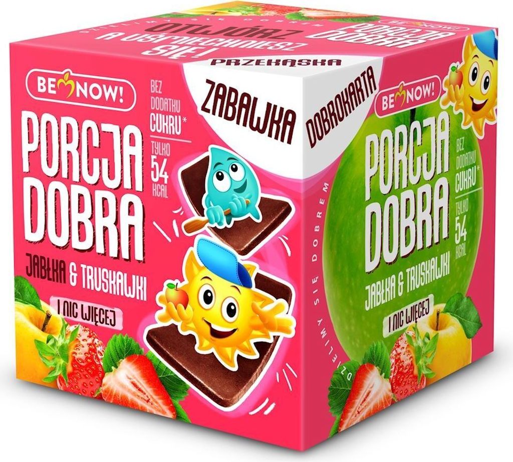 WÜRFEL MIT ÜBERRASCHUNG (APFEL-ERDBEER-SNACK + SPIELZEUG) 16 g - GUTE PORTION