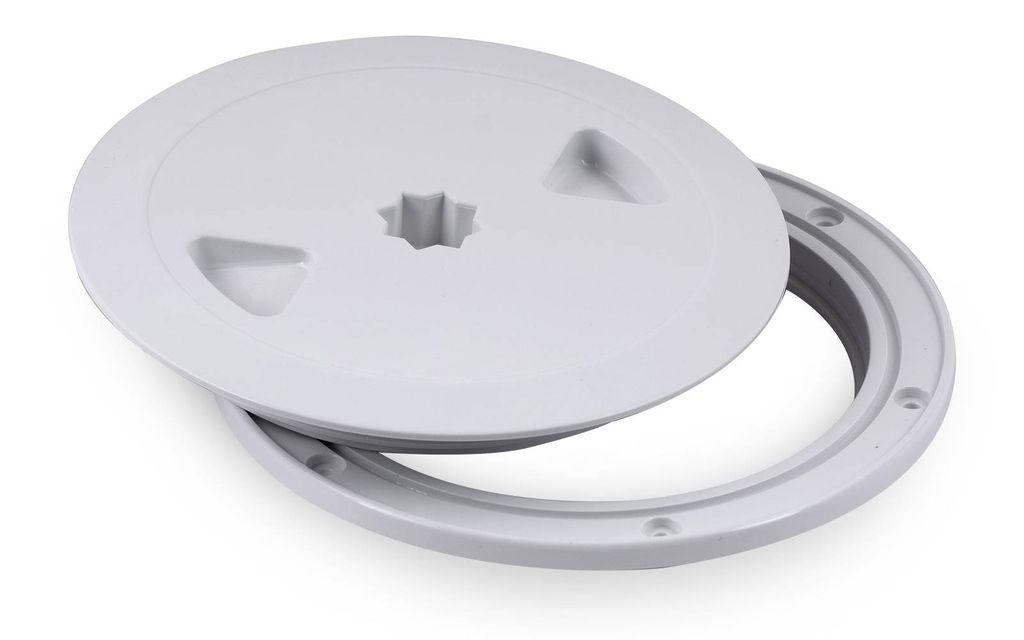 Wellenshop Inspektionsluke 132mm Rund - Wasserdicht & Begehbar, Weiß