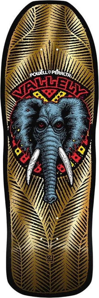 Powell-Peralta Vallely Elephant Gold Foil 10.0" Old School Skateboard Deck