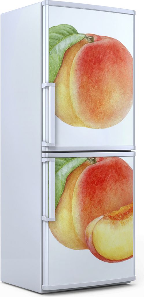 Kühlschrankdekoration 60x180 cm Aufkleber auf dem Kühlschrank - Weiße Farbige Früchte