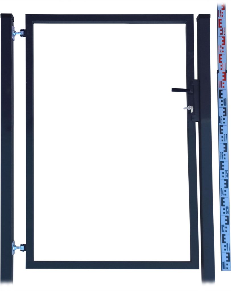 Gartentor - Rahmen für Zaunlatten und Paneele 140 cm graphit RAL7016 + PFOSTEN | Zaunlatten