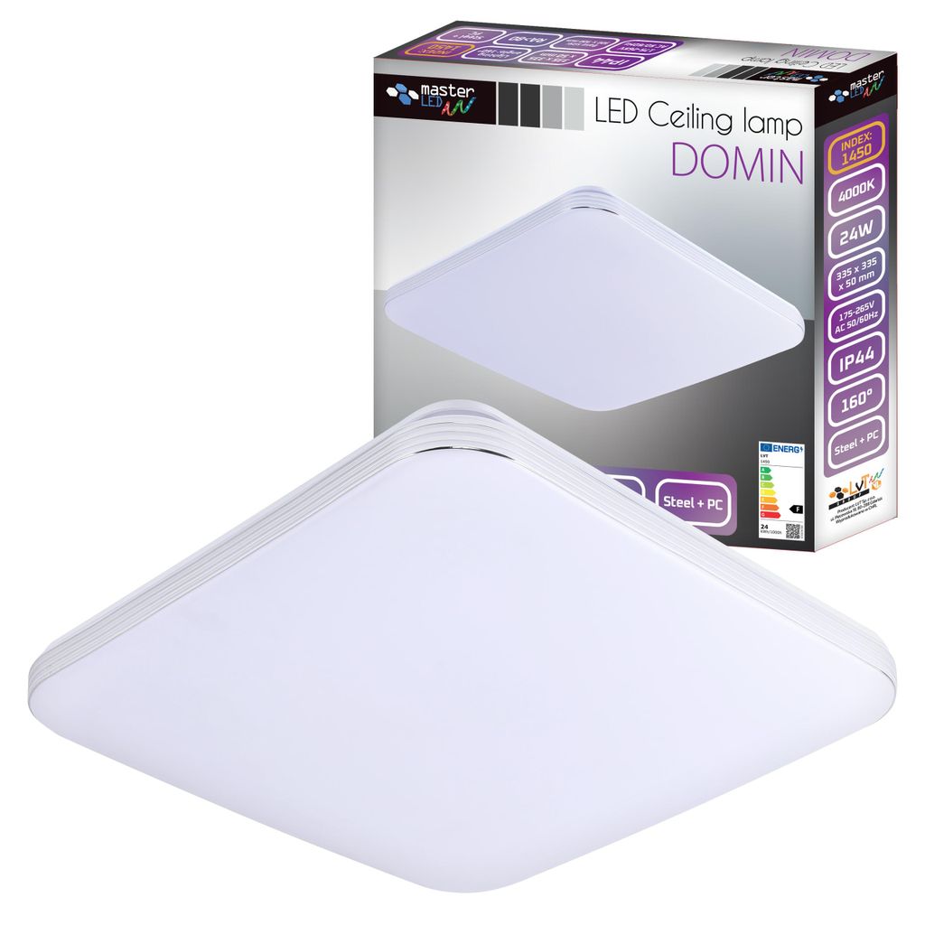 LED stropné svietidlo MasterLED, 24W, 4000K, 1680 lm, IP44, Obrázok produktu 