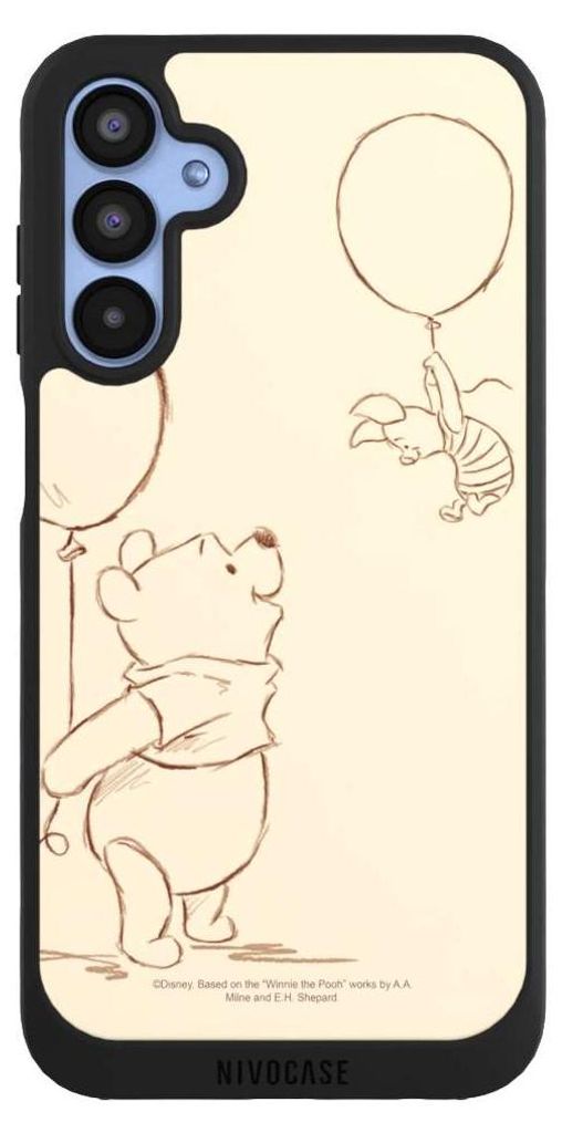 NIVOCASE Handyhülle für Samsung Galaxy A15 5G Hülle NIVOpure Case Schwarz Disney Offizielles Lizenzprodukt Winnie Puuh