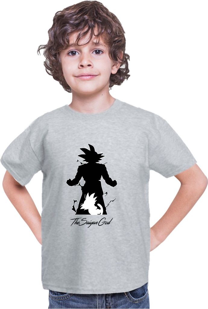 Kinder T-Shirt Dragon Anime Manga Ball Z Goku 36, 9-11 Jahr - 140 / Grau